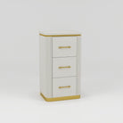 Cream and gold 3-drawer cabinet 