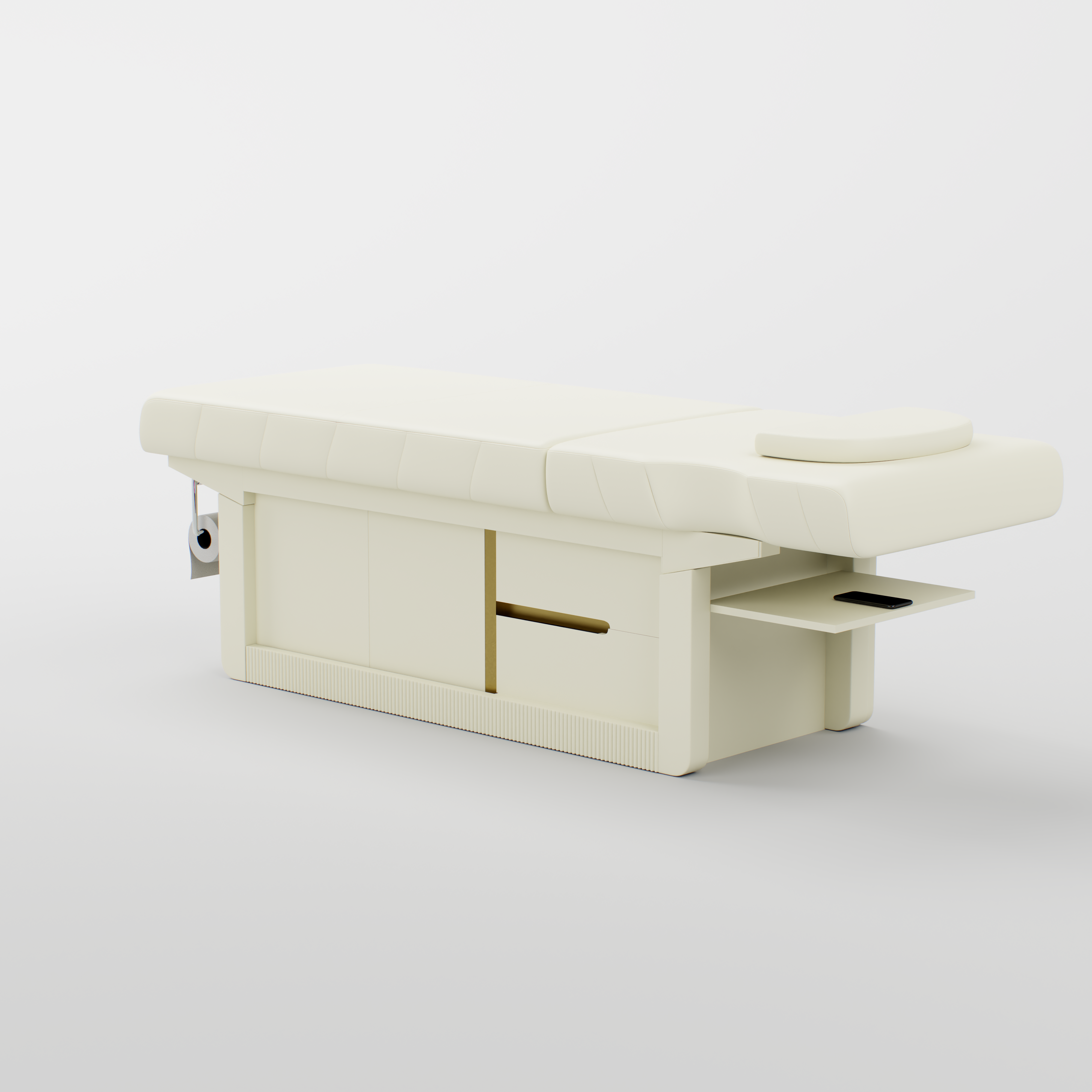 Cream Spa bed will Roll Holder 