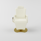 cream adjustable makeup chair with gold base 