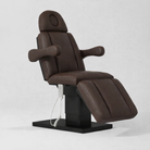 Dark Brown Vegan Leather Bed with Stainless Steel Black Base