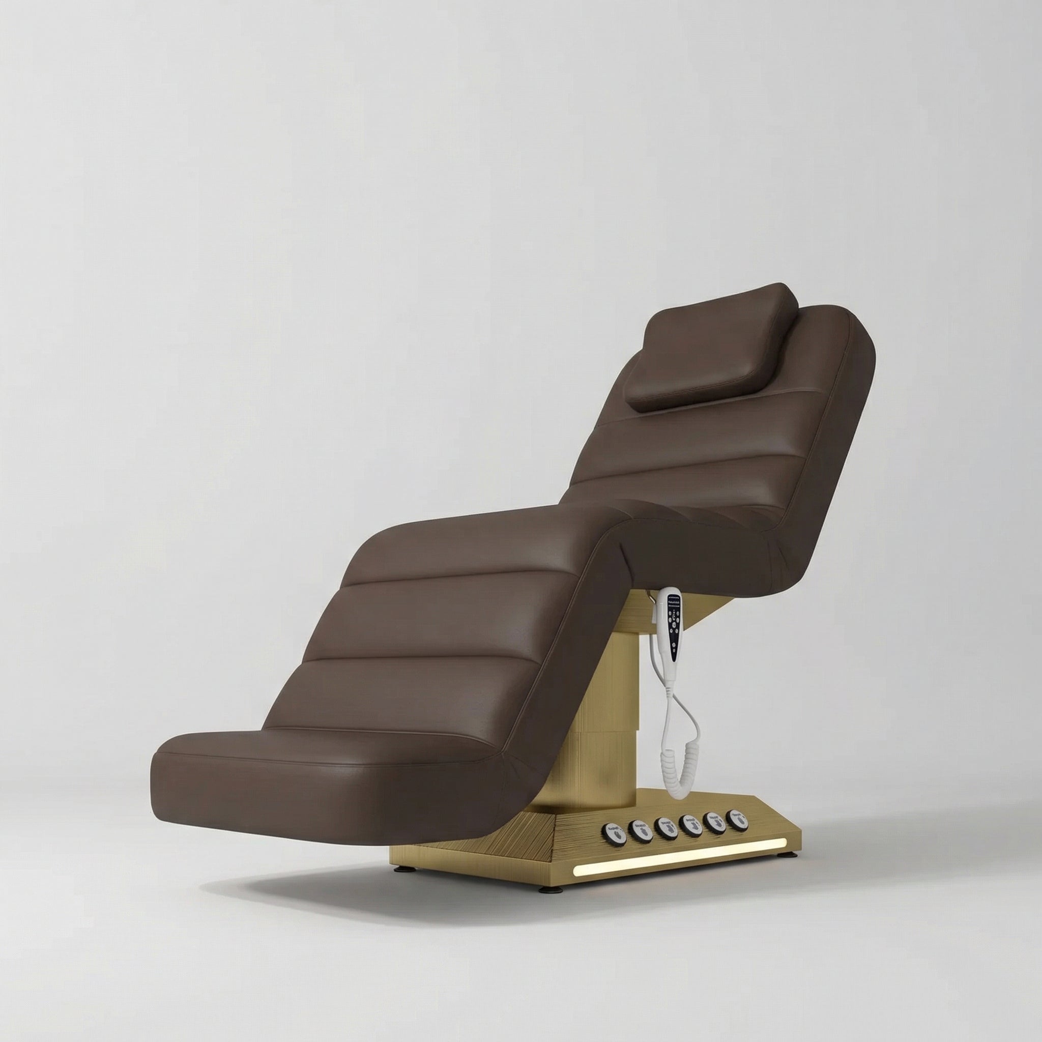 Brown and Gold 3 Motor Foot Control Bed