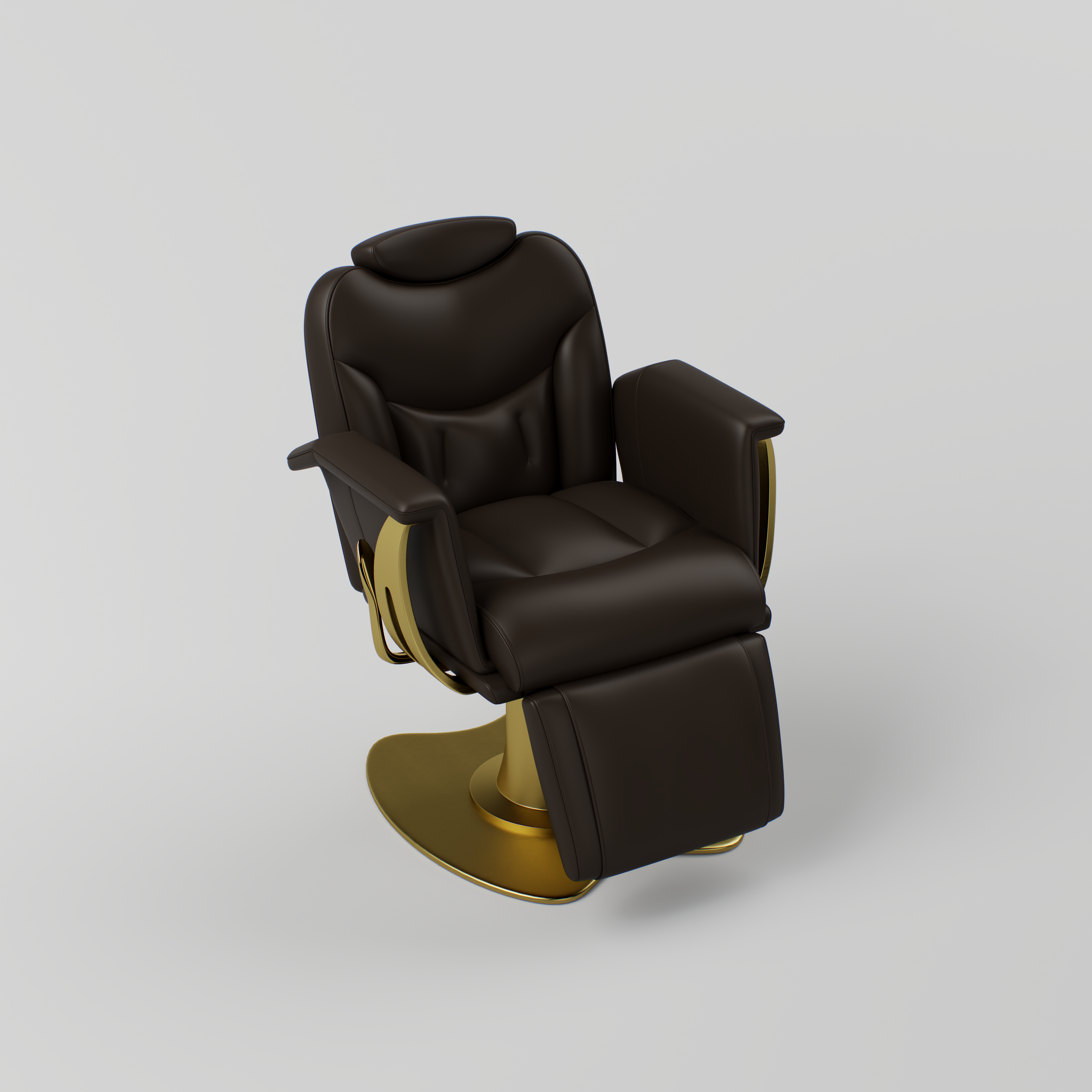 Mocha Brown Leather  Chair with Adjustable Height and Reclining