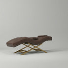 Dark Brown Lash bed with pillow and gold base