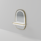 LED mirror with gold frame at 100cm