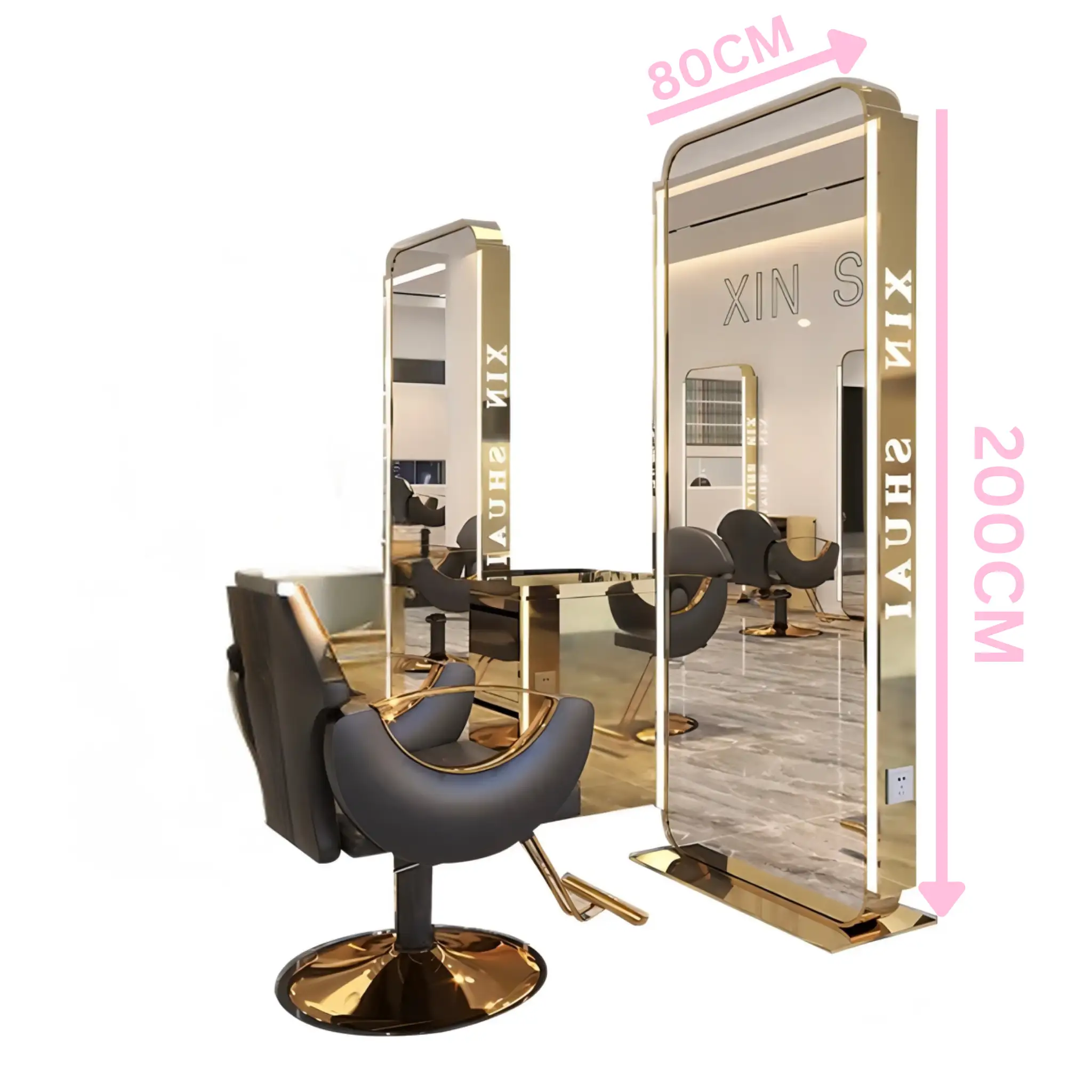 Hairdressing mirror double sided