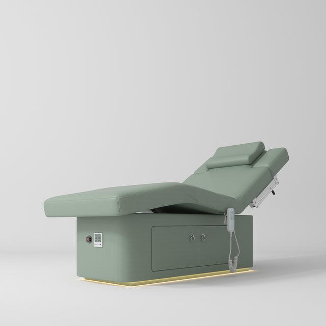 Electric beauty bed with storage in Green