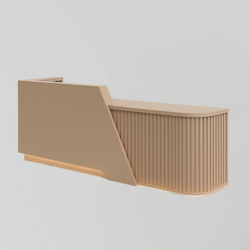 Reception Desk in Brown with LED Light