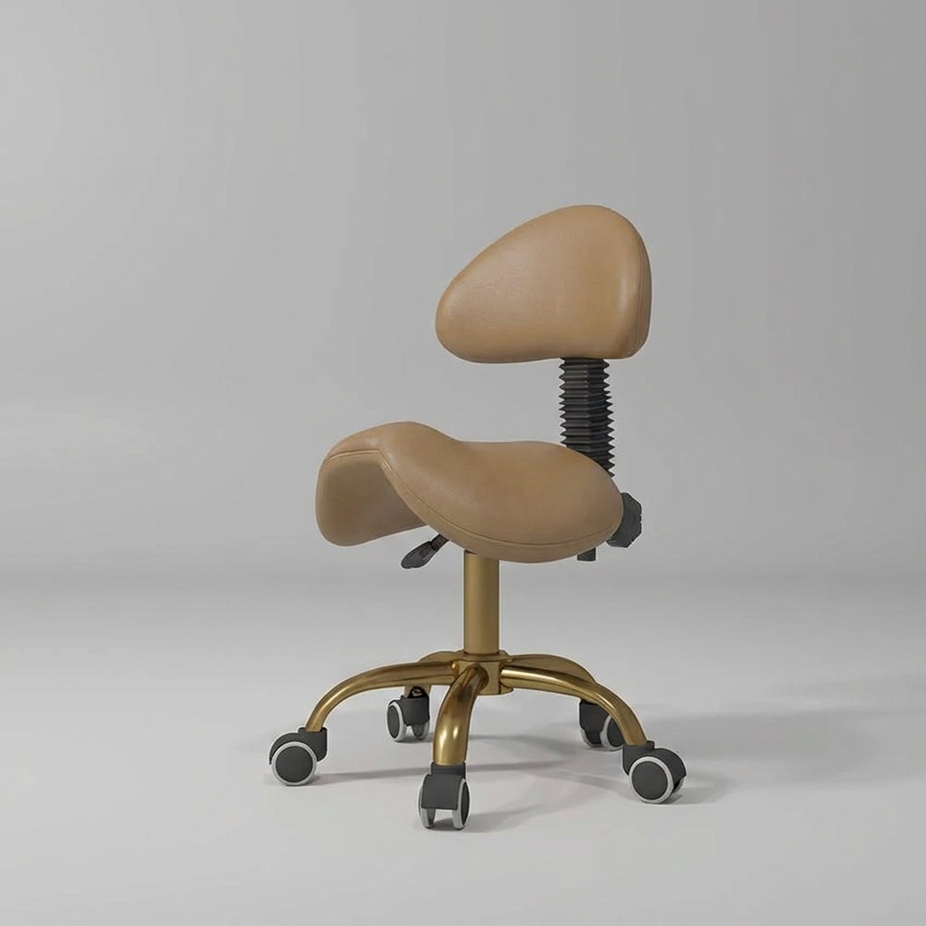 just a trim stool in soft brown and gold