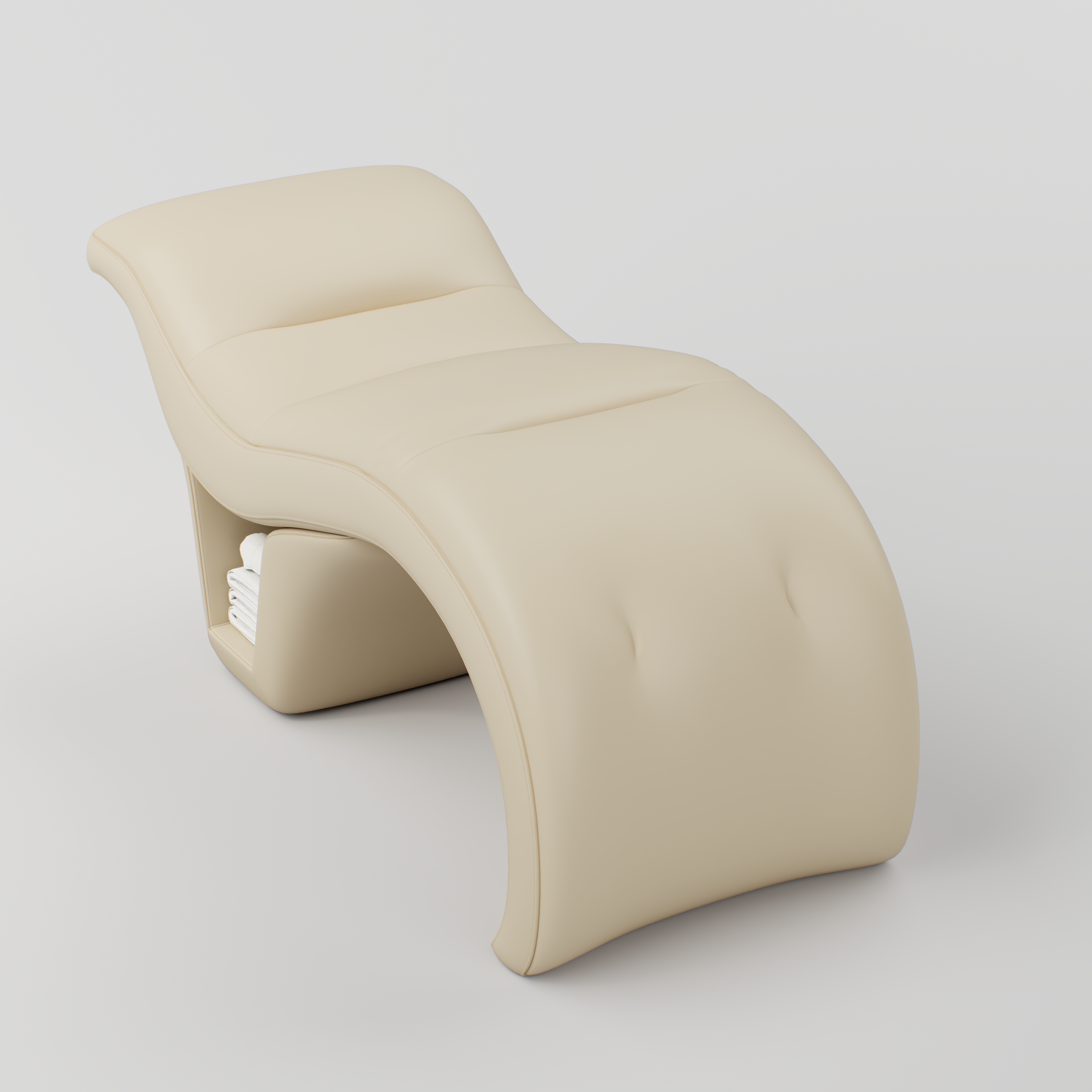 Nude S Shaped Facial Bed with Towel Holder