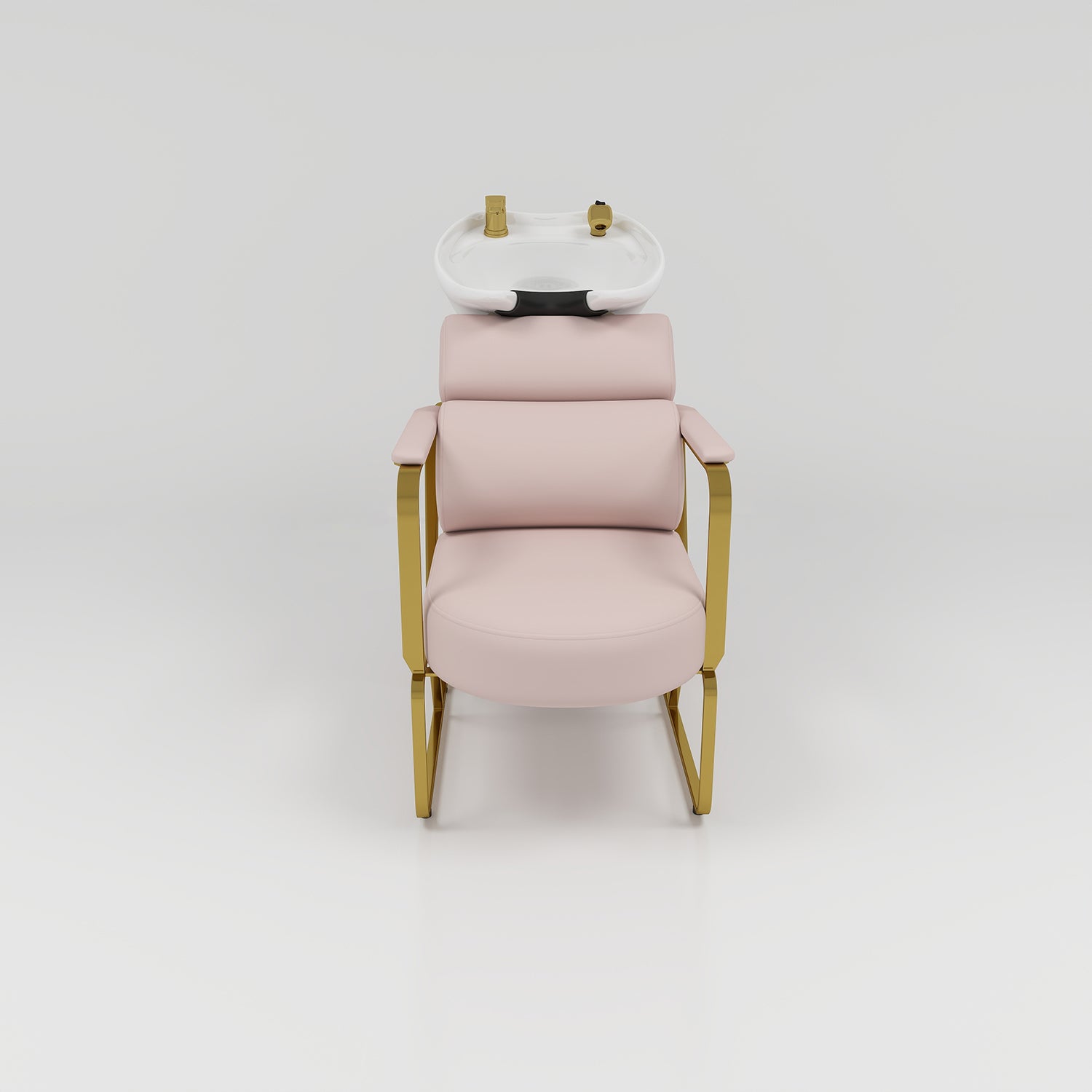 Pink Vegan Leather Backwash Unit with Gold Accessories