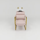 Pink Vegan Leather Backwash Unit with Gold Accessories 