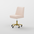 Pink leather stool with gold legs 