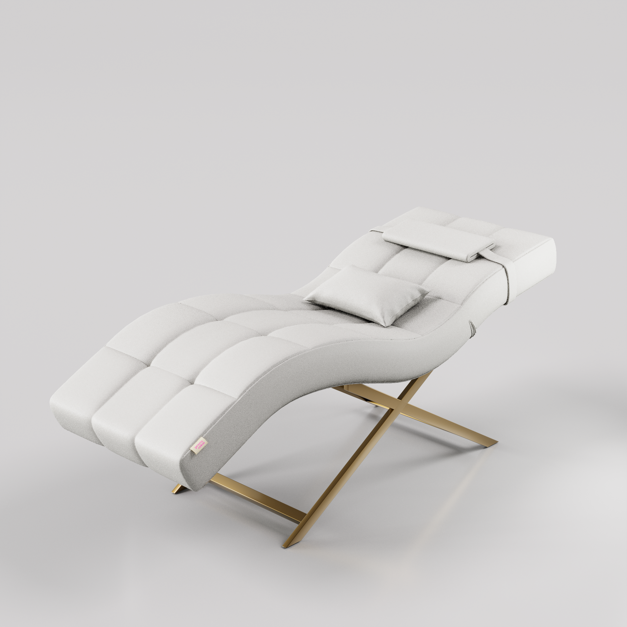 White and gold lash bed for salons