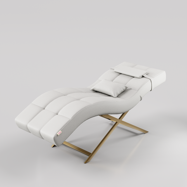 White and gold lash bed for salons