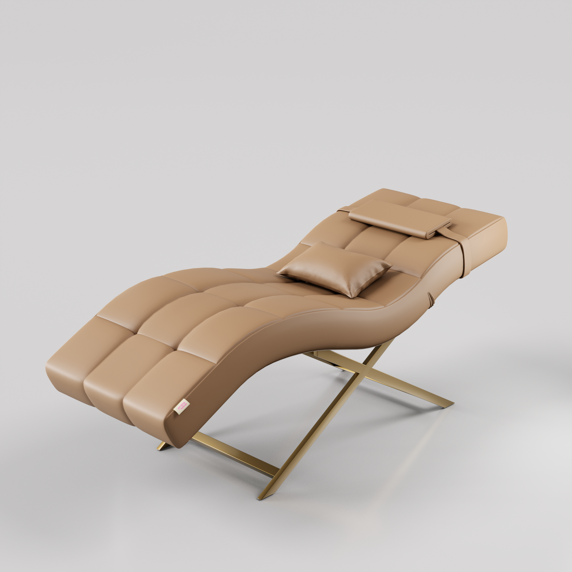 Rosabelle Lash Bed in Leather Brown and Cross base