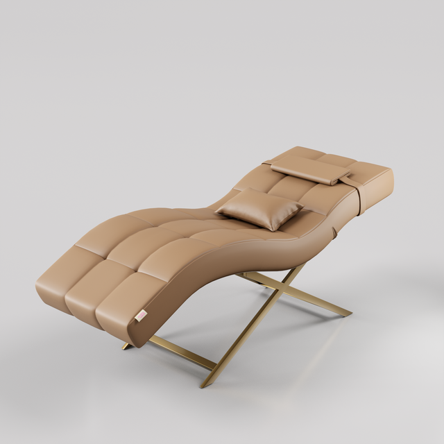 Rosabelle Lash Bed in Leather Brown and Cross base