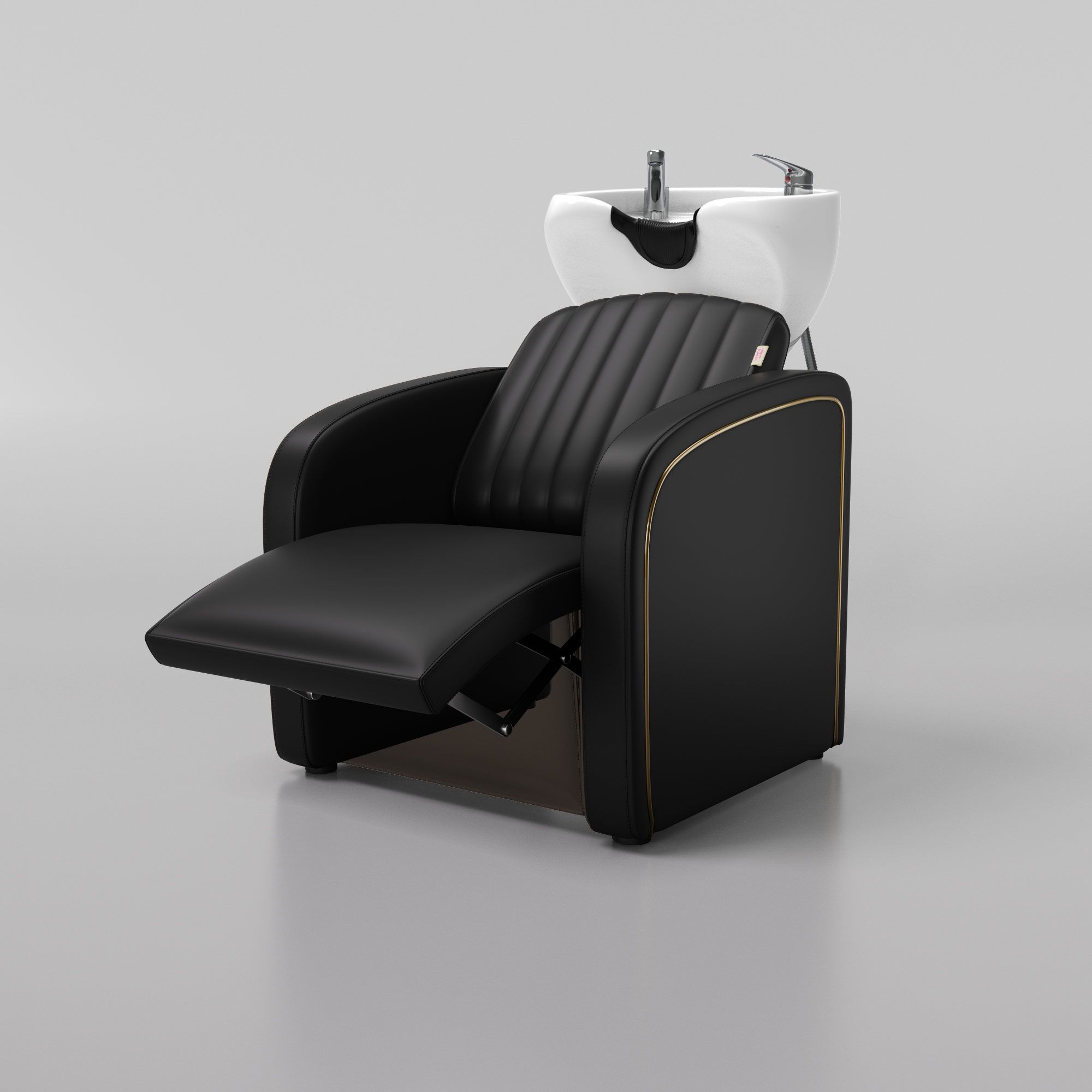 Adjustable backwash unit with a luxury gold piping 