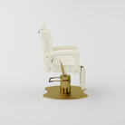 Highback salon chair in cream and gold
