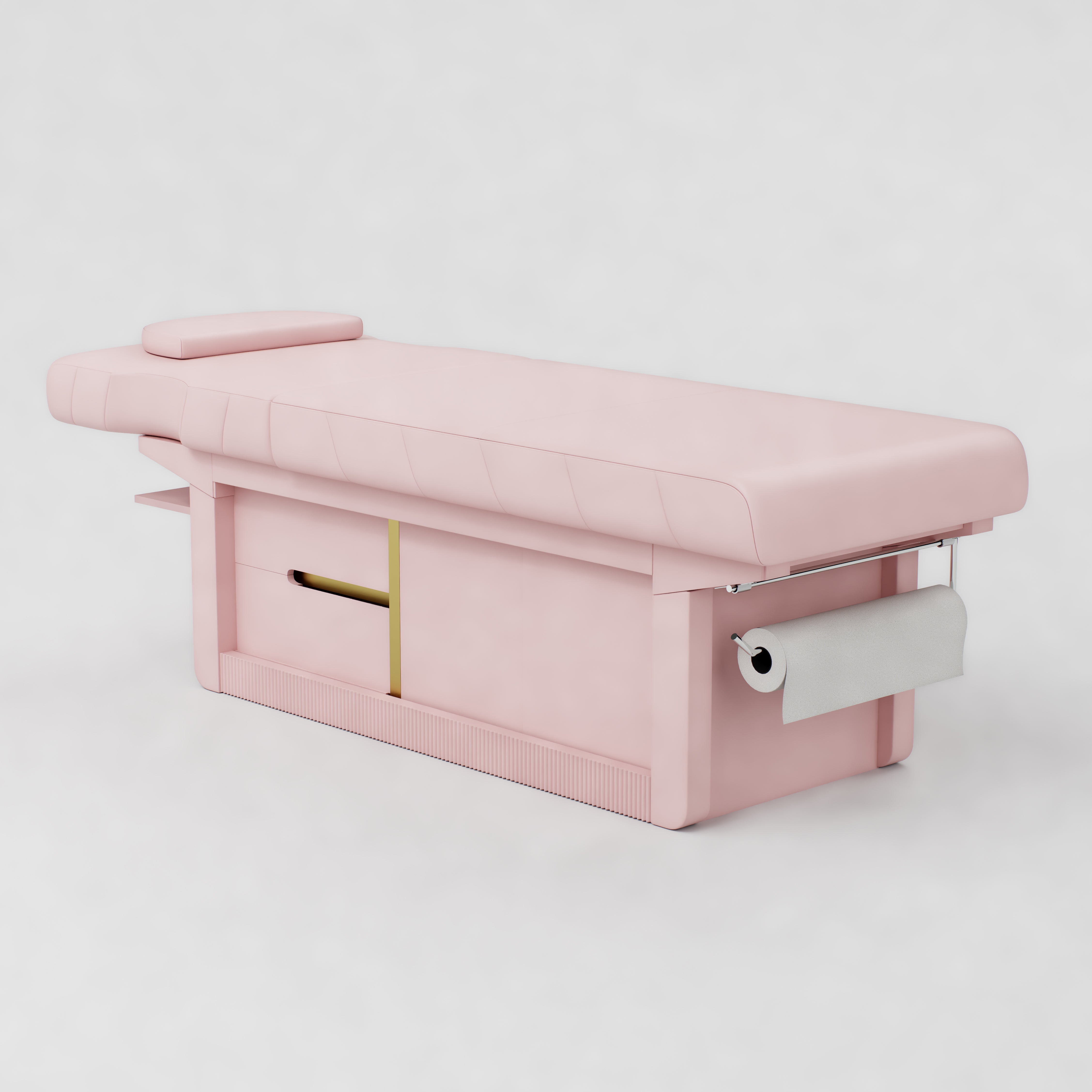 Pink Massage Bed with Roll Holder