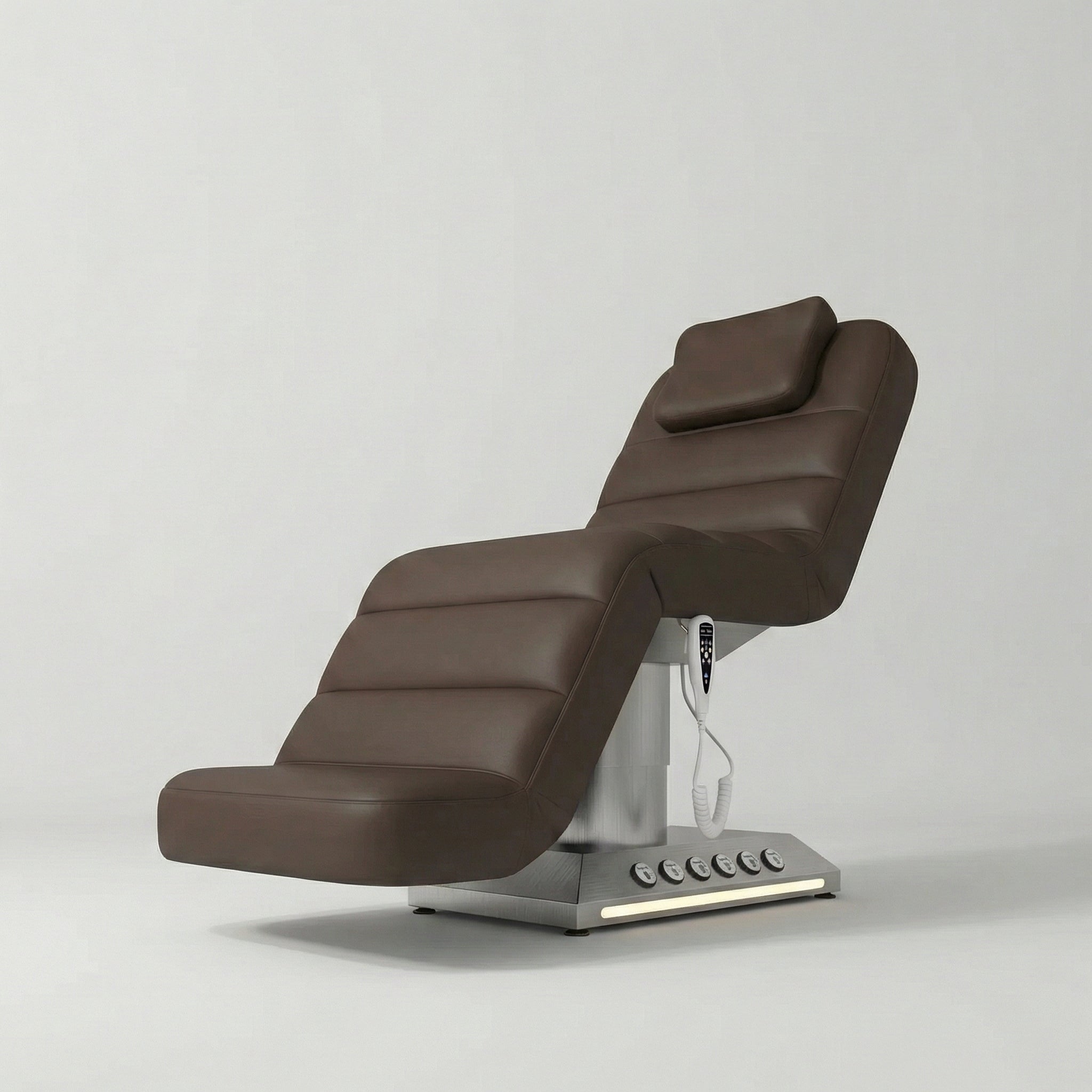 Eletric Beauty Bed with Foot Control and Remote in Brown and Silver