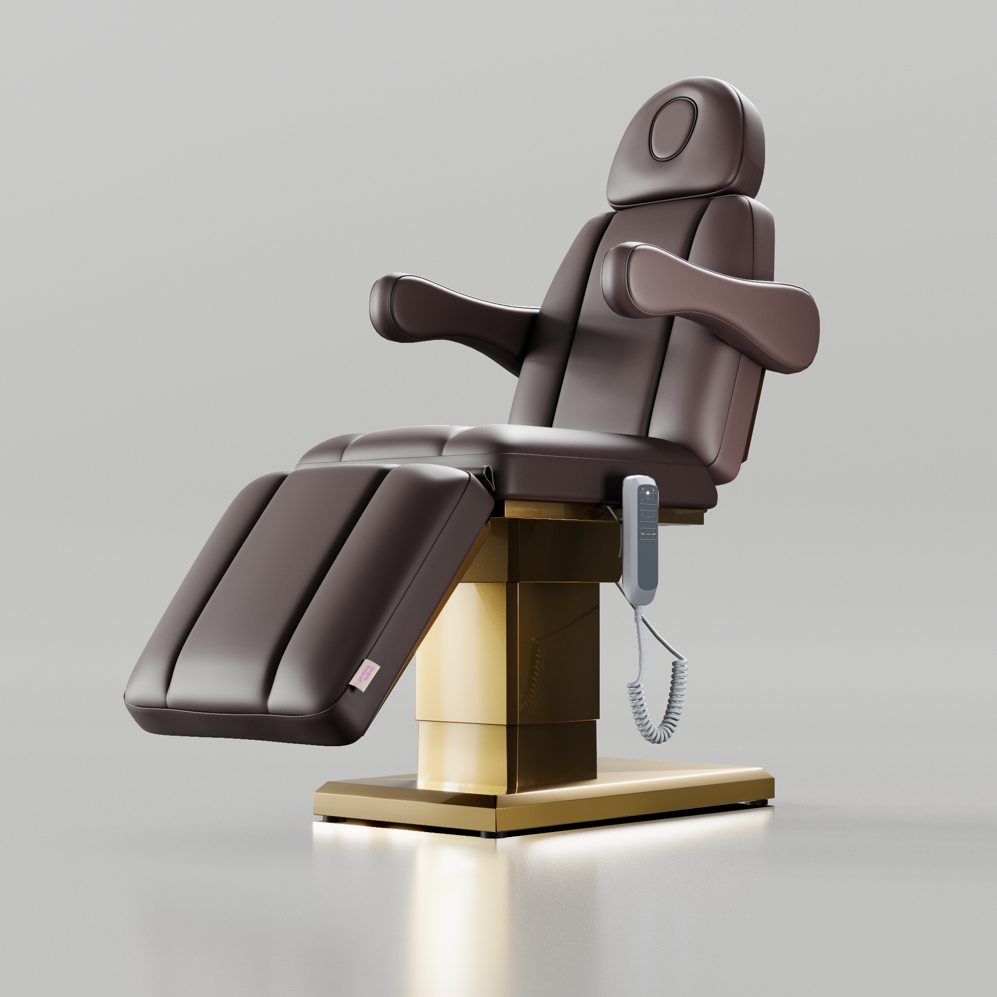 Vegan Luxury 3 Motor bed in Hand remote and Gold Adjustable Base