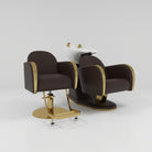 Dark Brown Hair Styling Chair with Backwash Unit