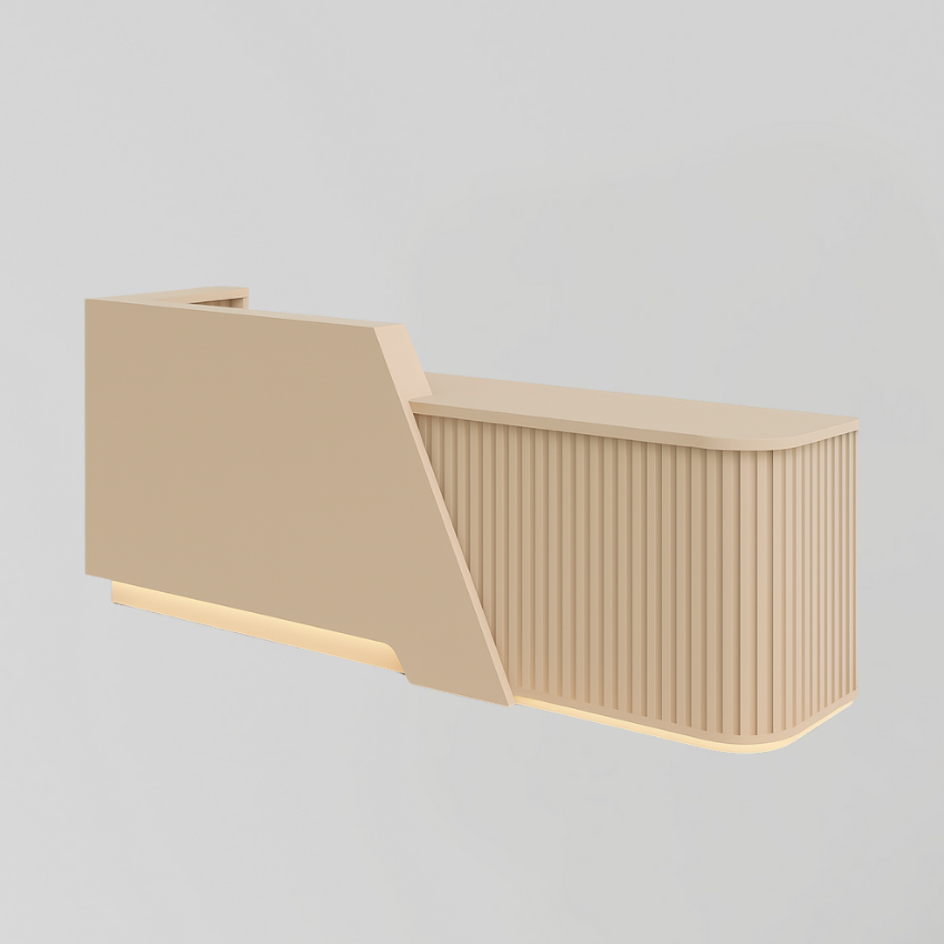 Reception Desk in Nude with LED Light