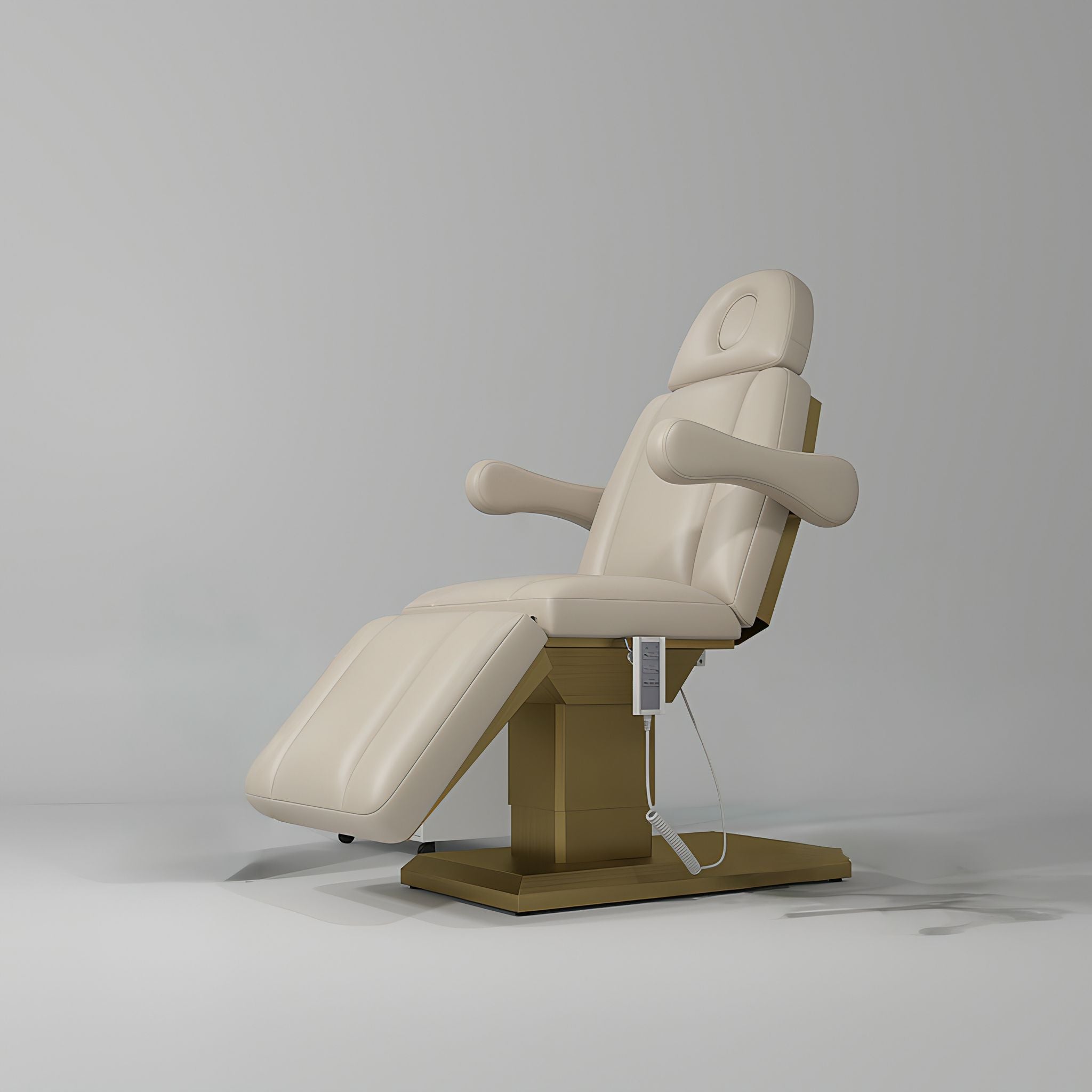 Nude Leather Electric Beauty bed with Gold base