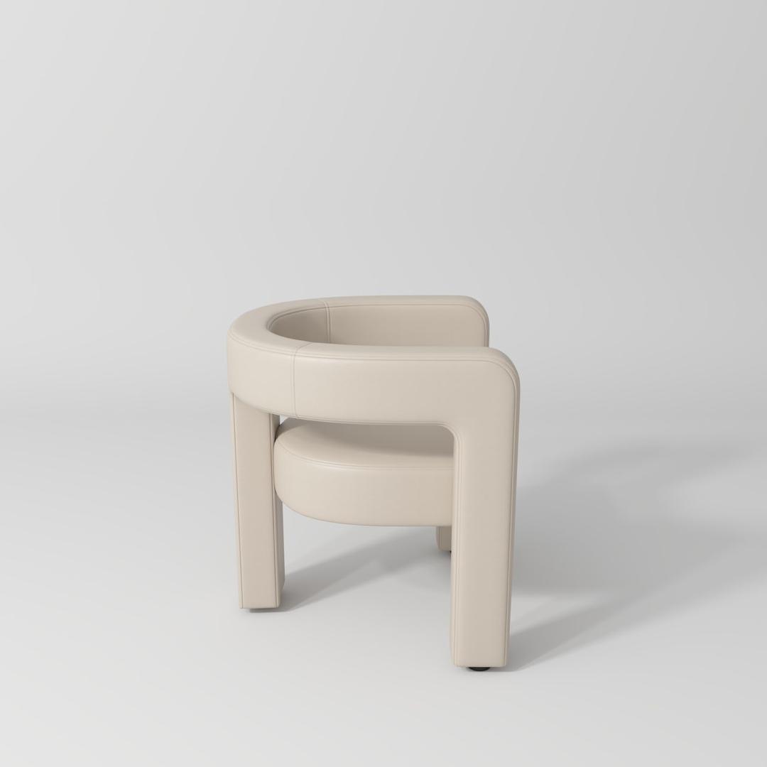 Nude Leather Nail Chair