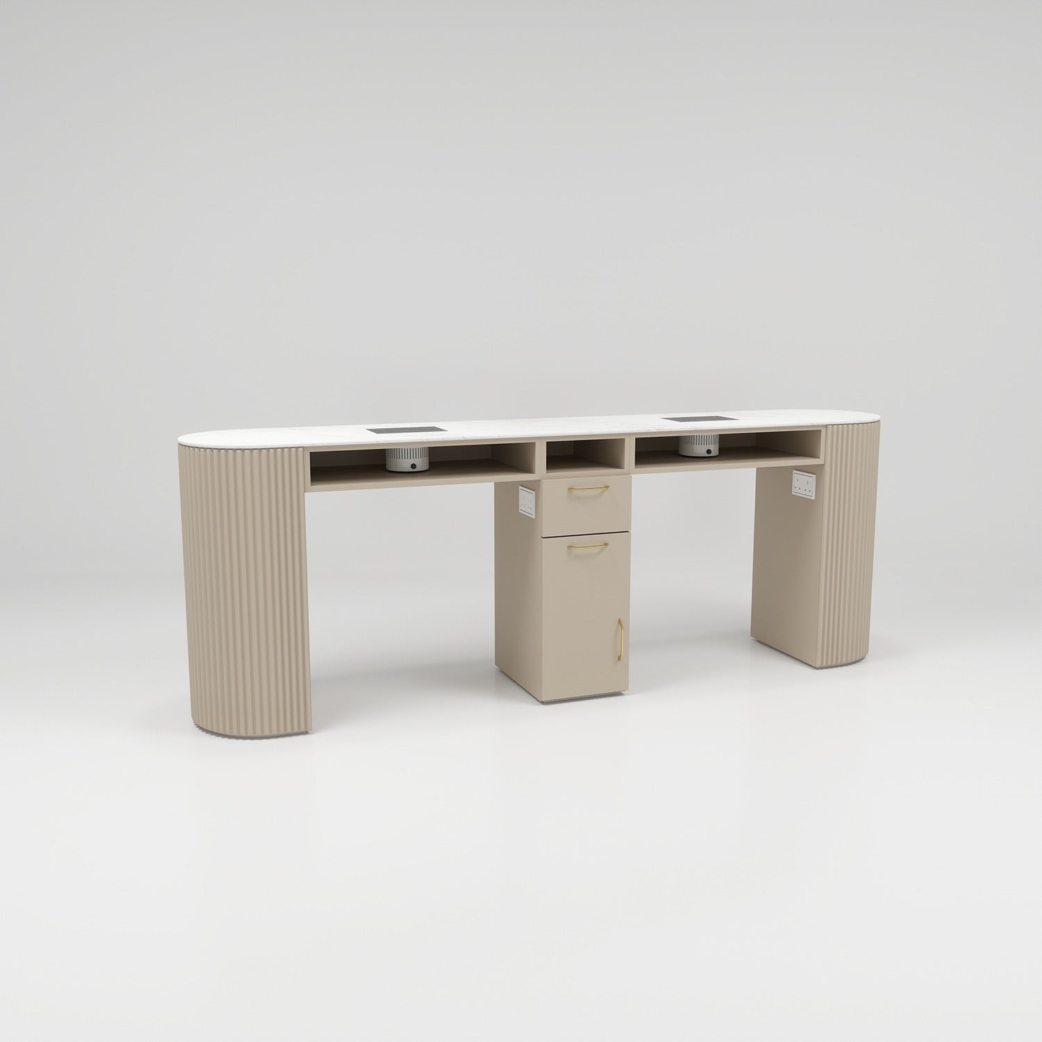 Nude Nail Station in Painted MDF with extractor fans