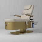 Electric Bed in Nude Leather with Pillow, Head Spa and Foot Spa