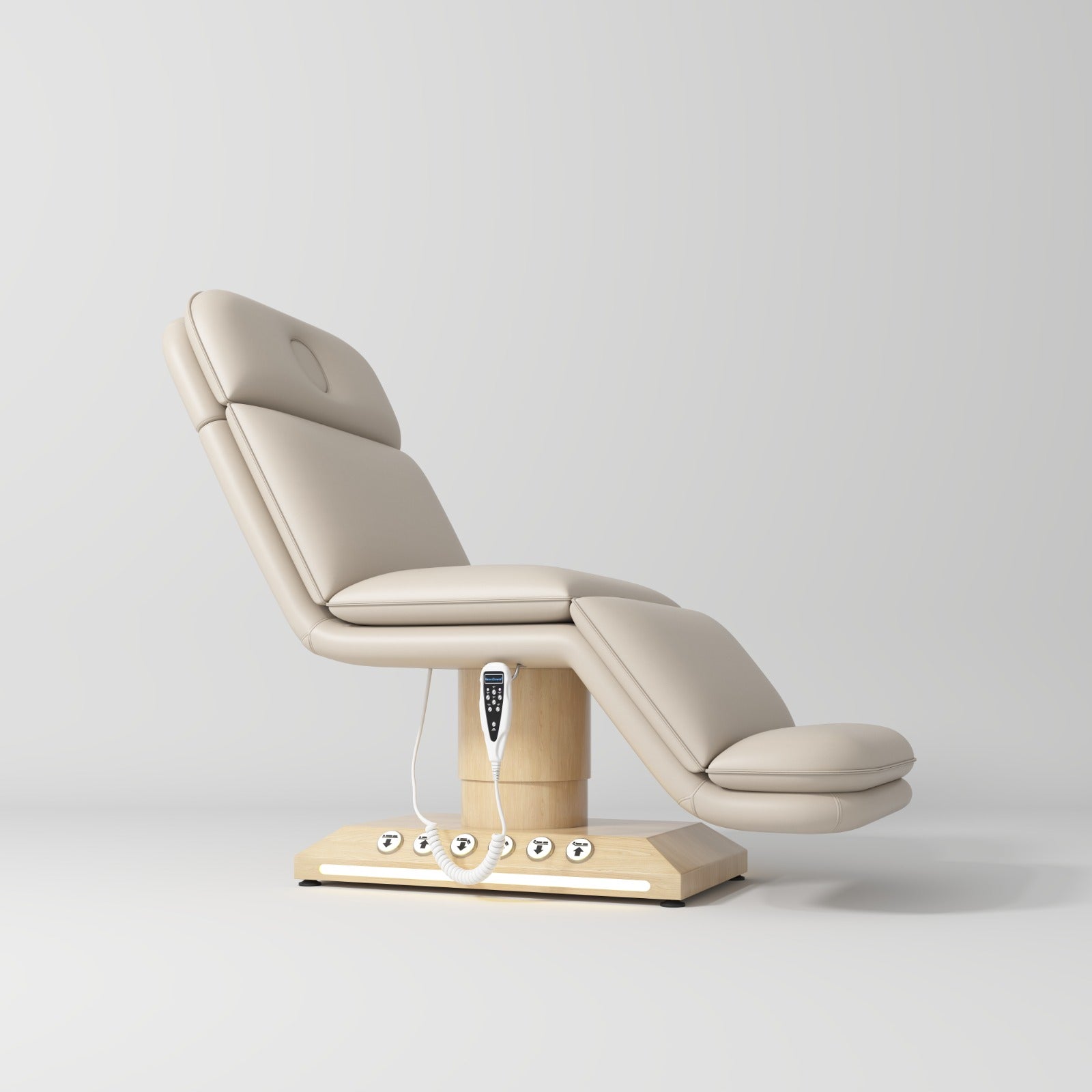 Vegan Leather Nude Salon Bed with Hand Remote and Foot Control 