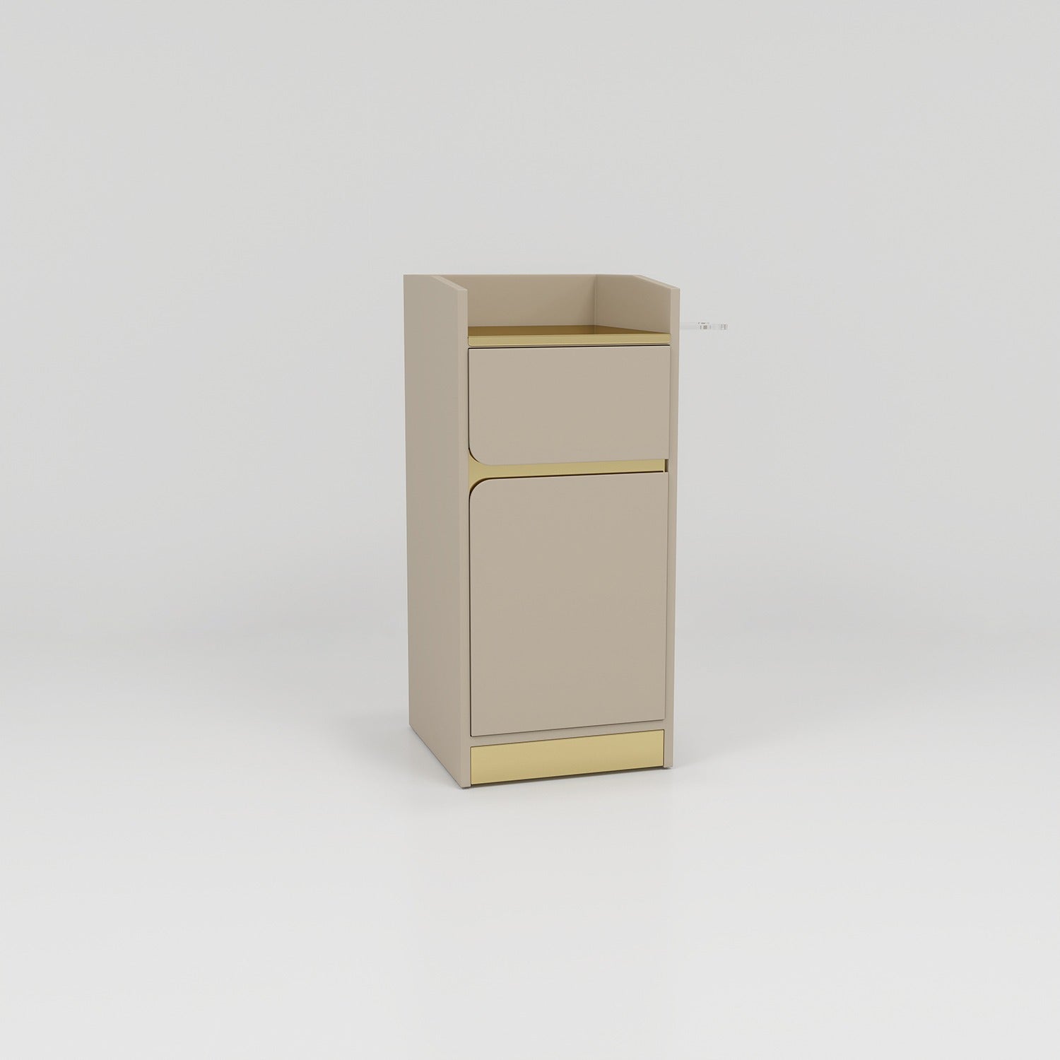 Nude and Gold Storage Cabinet with Draw and Cupboard 