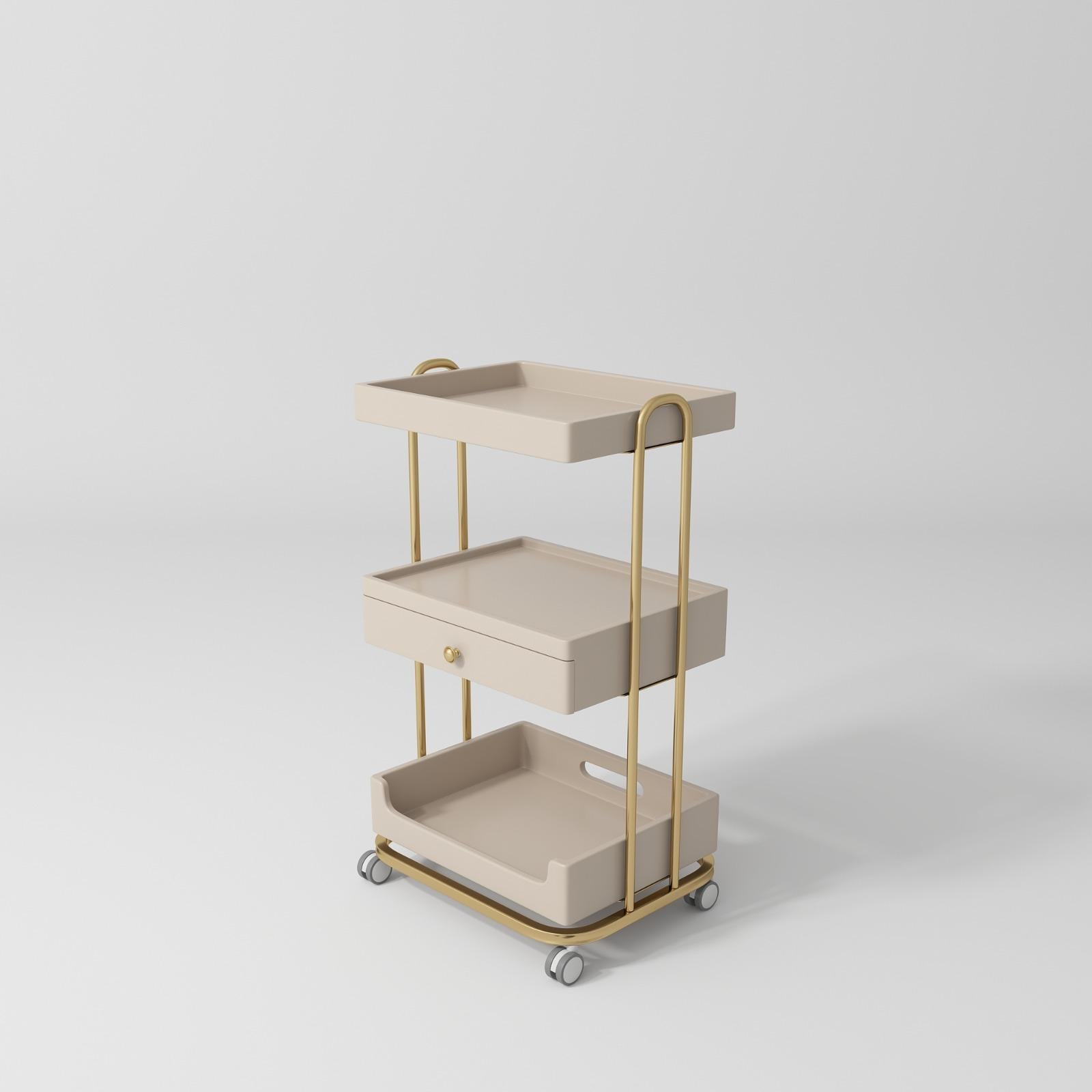 Taupe Salon Beauty Trolley on wheels