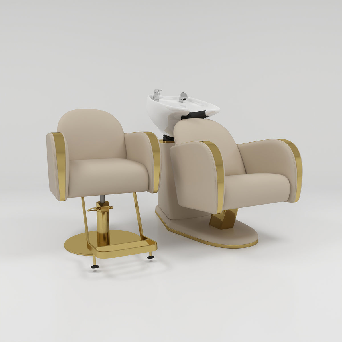Hairdressing Set in Nude and Gold 