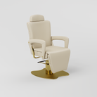 Nude and gold eyebrow treatment chair with arms 