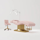 pink beauty bed with matching stool 