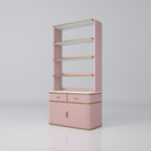 Pink and gold nail display unit