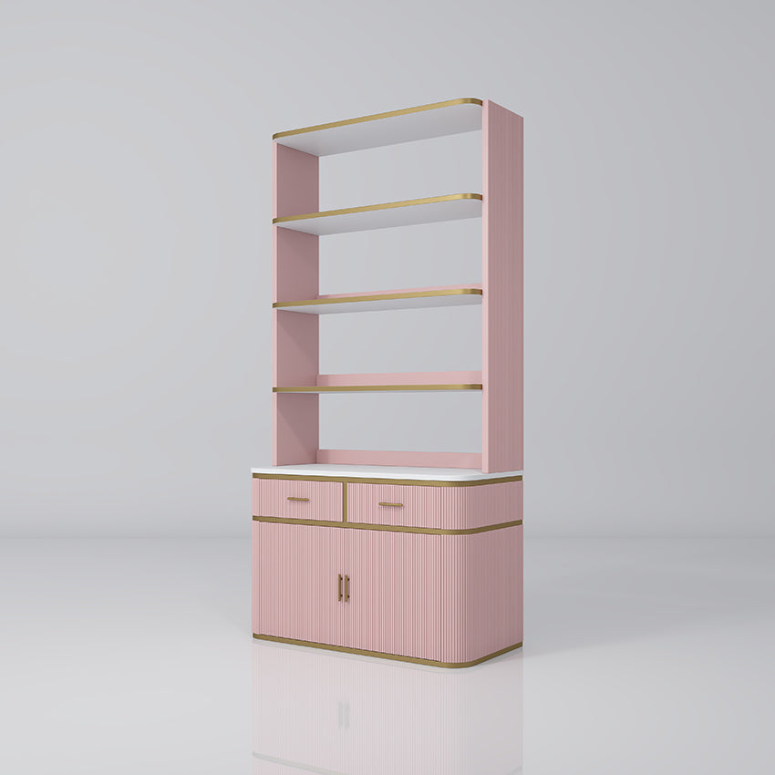 Pink and gold nail display unit