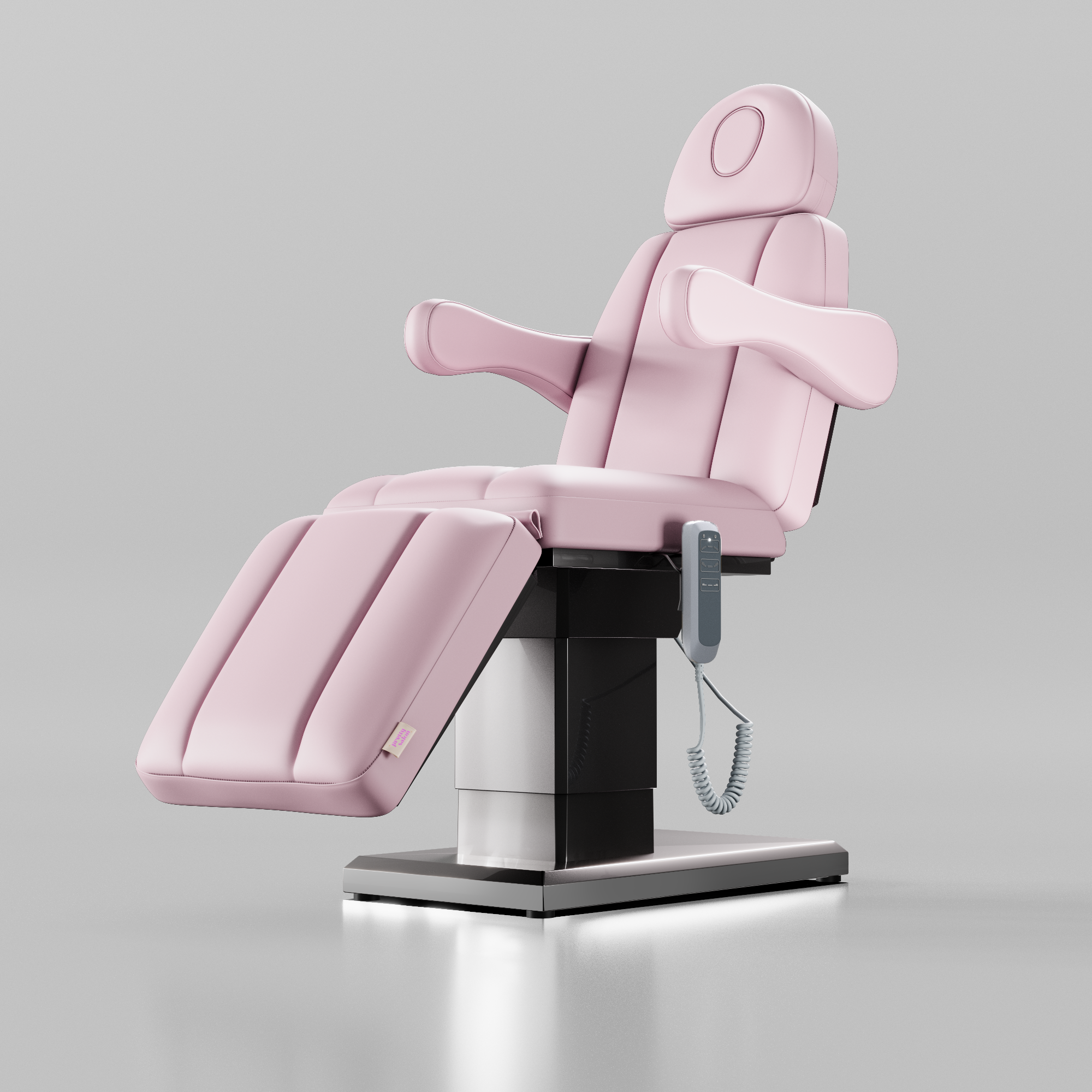 Luxury Pink Leather Bed with Chrome Base