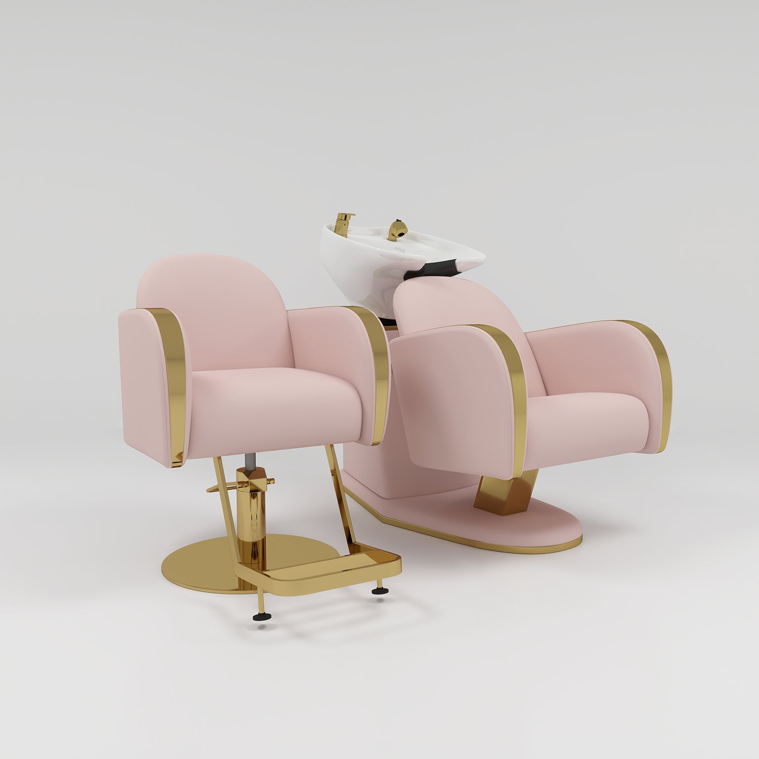Salon Furniture Set in pink and gold