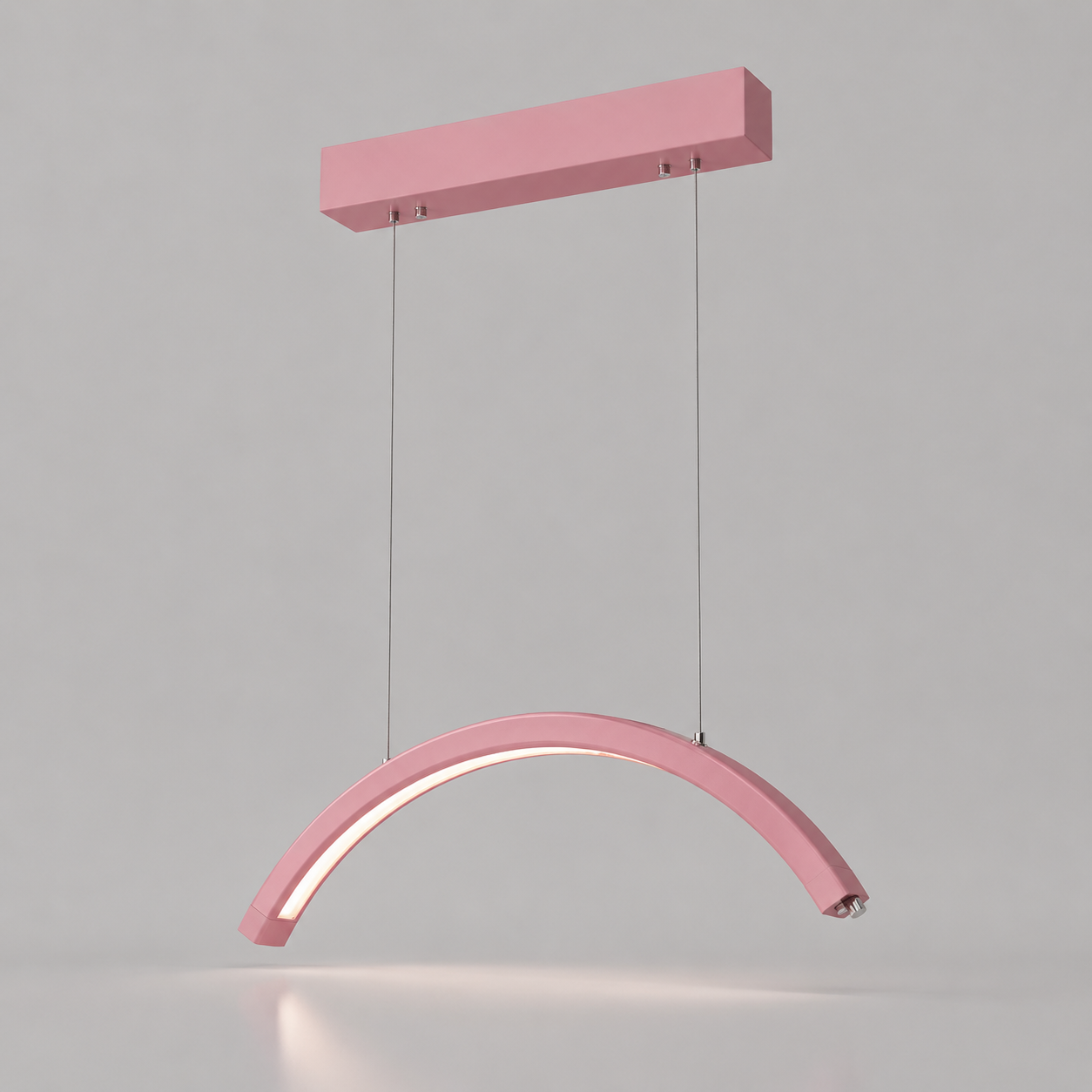 Pink LED salon hanging moonlight pendant  with adjustable height and lighting