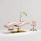 Pink Lash Bed with Stool, Light and Trolley