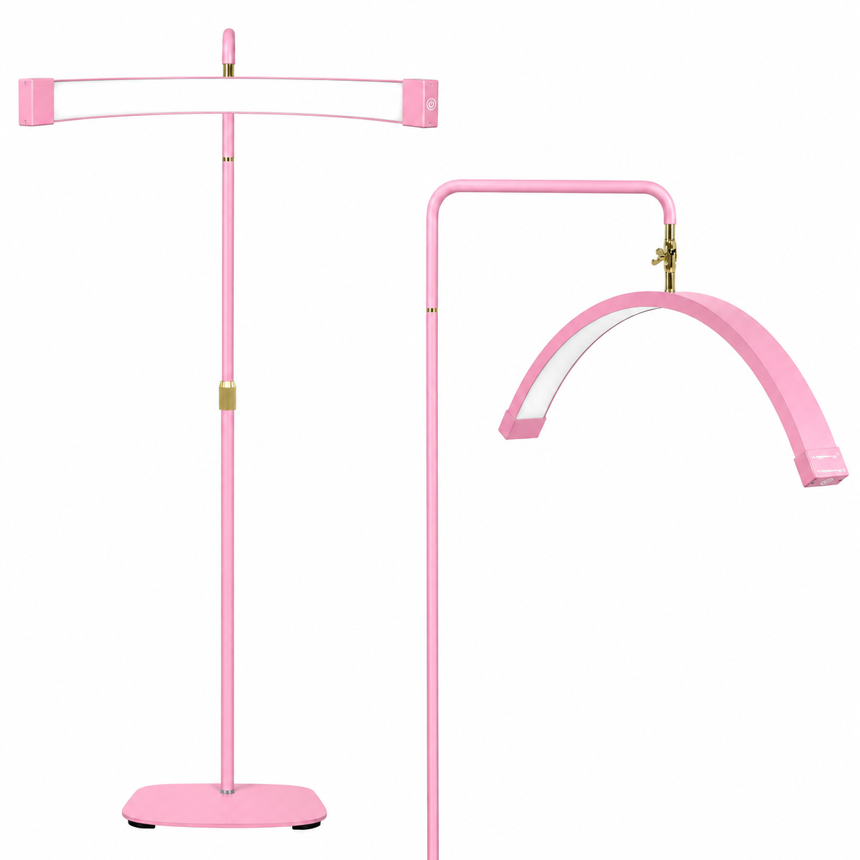 Side profile of the signature moonlight arch, designed to provide even illumination while reducing shadows during treatments.