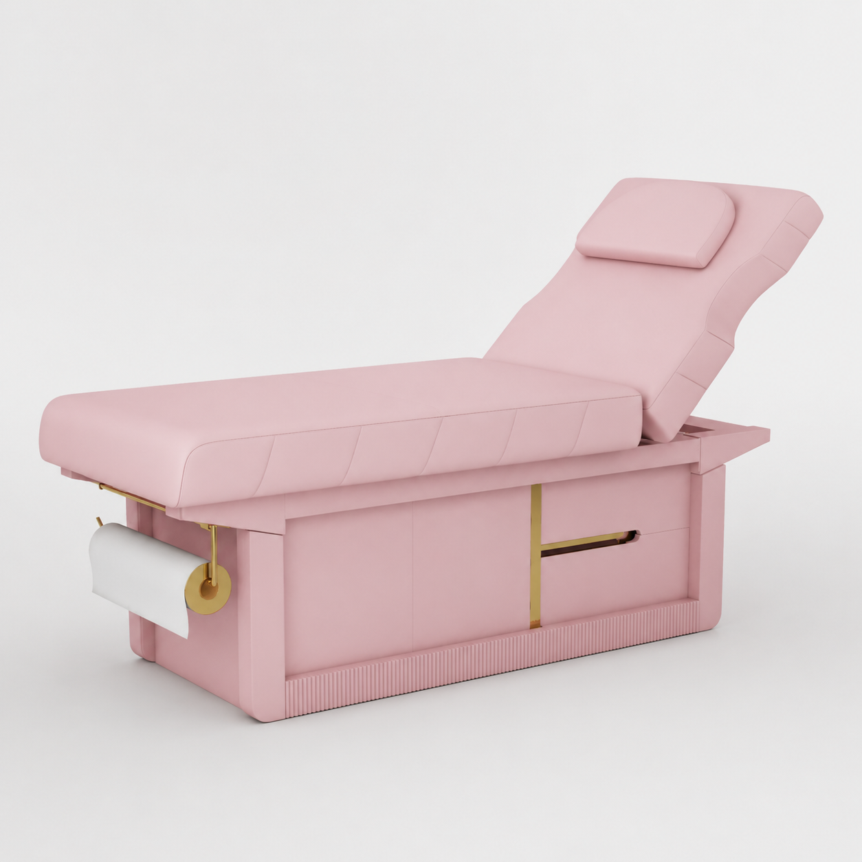 Pink Luxury Spa Bed for Massages with Solid Base