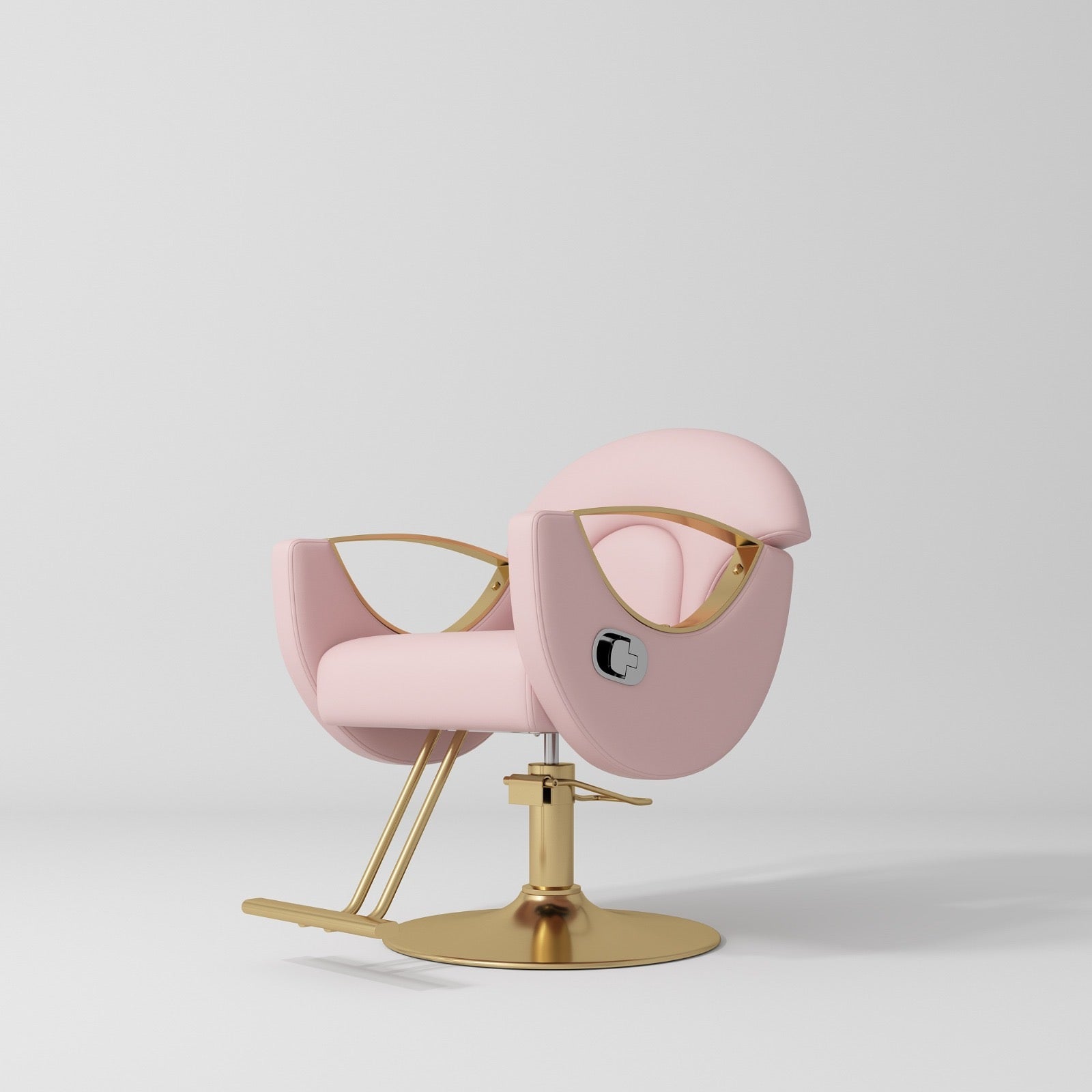 pink hair styling chair with foot pump