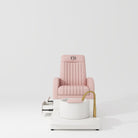 Pink pedicure chair with back massage function