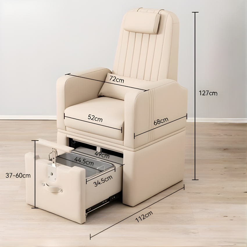 Pedicure Chair Depth 112cm x Height 127 x Width 72cm