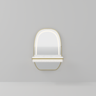 Gold mirror with shelf and LED light 