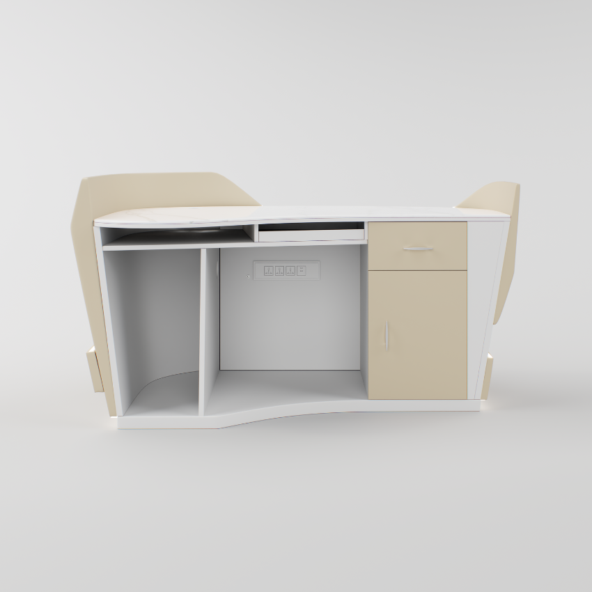 Rear view showing the Luciana's spacious workspace and storage.